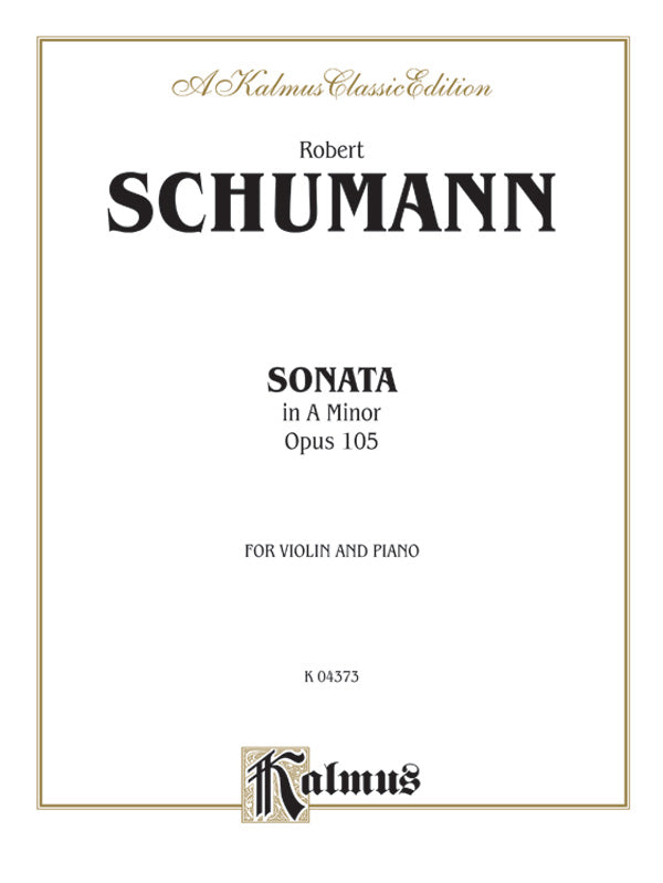 Schumann: Sonata in A Minor, Op. 105 Sheet Music Preview