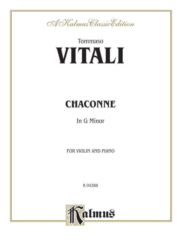 Vitali: Chaconne in G Minor Sheet Music Preview
