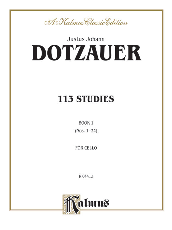 Dotzauer: 113 Studies, Volume I (Nos. 1-34) Sheet Music Preview