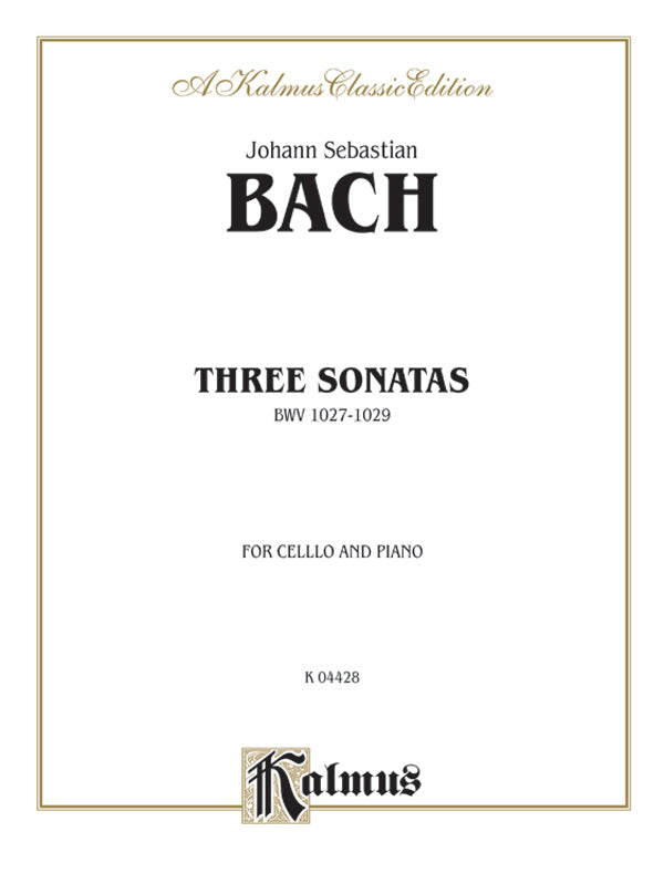 Bach: Three Sonatas for Viola da Gamba, BWV 1027-29 (Transcr. For Cello and Piano by Julius Klengel) Sheet Music Preview