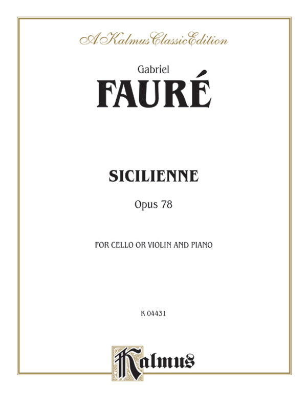 Sicilienne, Opus 78 Cover Image
