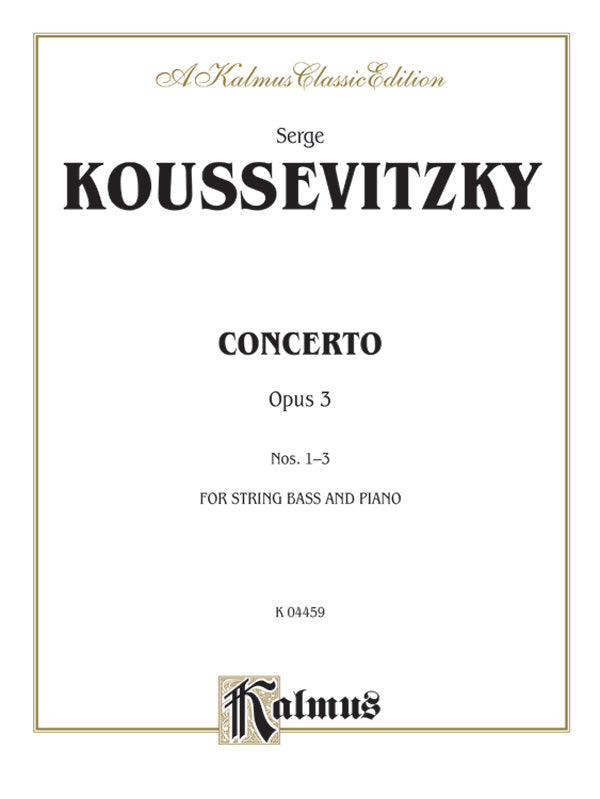 Koussevitzky: Concerto, Op. 3 Sheet Music Preview