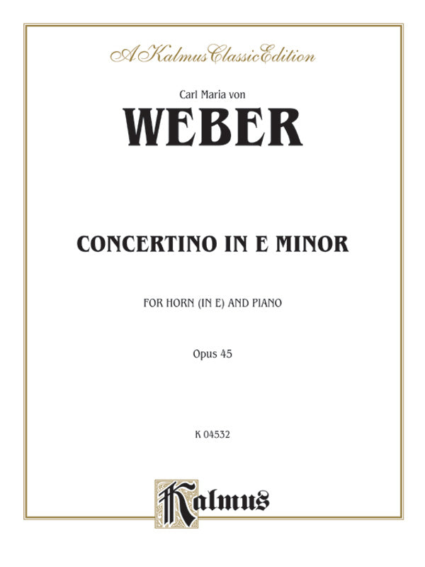 Concertino in E Minor, Opus 45 (Orch.) Cover Image