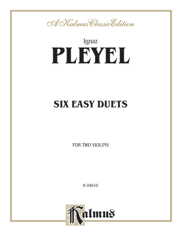Pleyel: Six Easy Duets, Op. 23 Sheet Music Preview