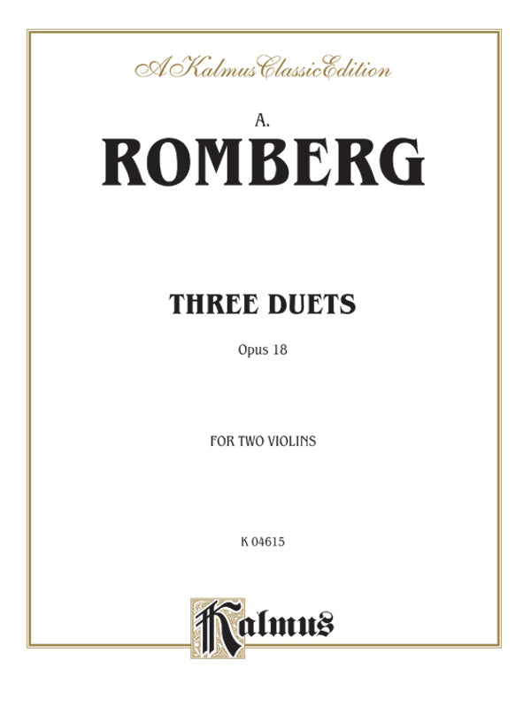 Romberg: Three Duets, Op. 18 Sheet Music Preview
