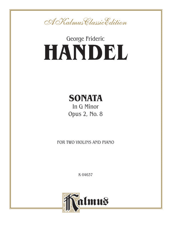 Handel: Sonata in G Minor, Op. 2, No. 8 Sheet Music Preview