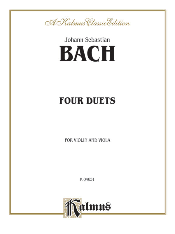 Bach: Four Duets for Violin and Viola Sheet Music Preview