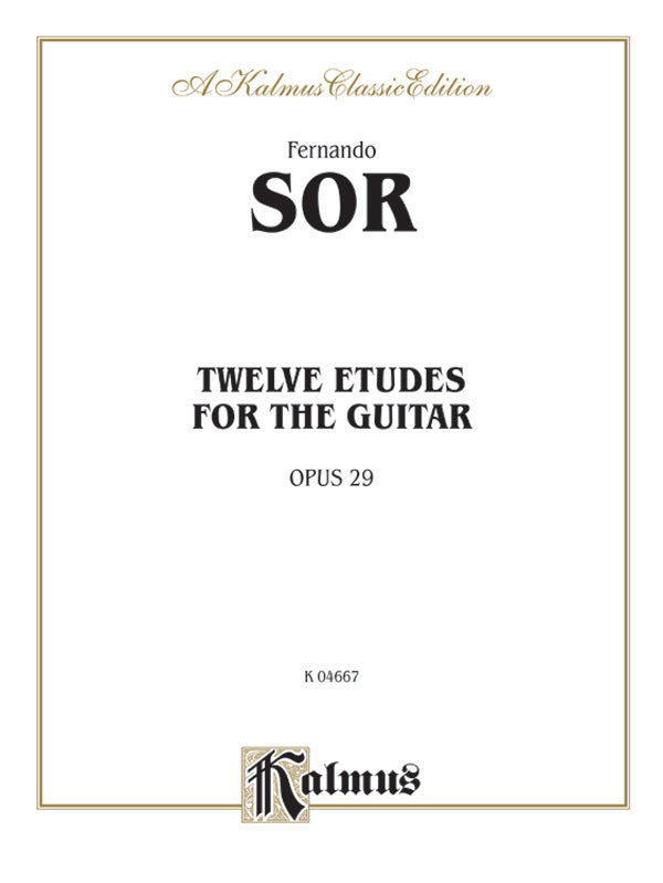 Sor: Twelve Etudes, Op. 29 Sheet Music Preview