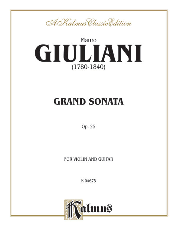 Giuliani: Grand Sonata for Violin and Guitar, Op. 25 Sheet Music Preview