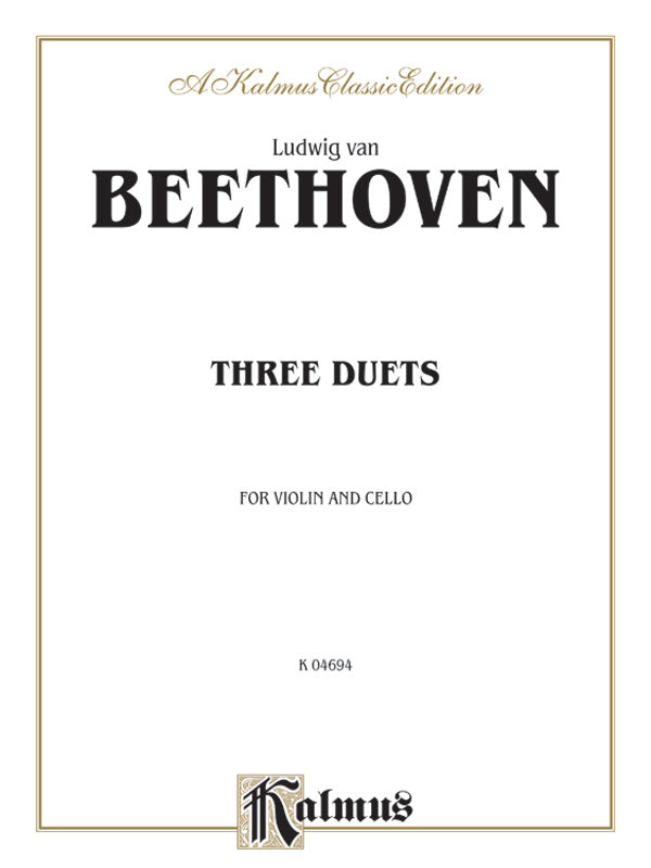 Beethoven: Three Duets for Violin and Cello Sheet Music Preview