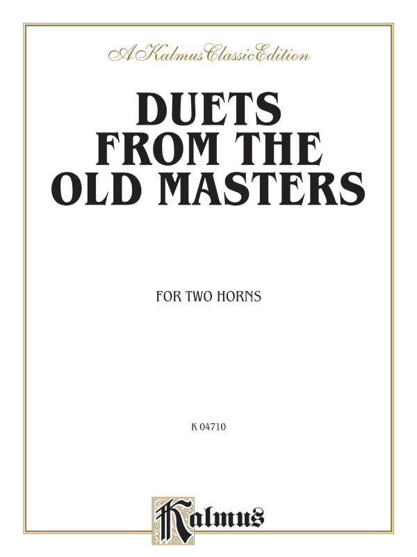 Duets from the Old Masters for Two Horns (from Schubert, Telemann, Turraschmiedt, and others) Cover Image