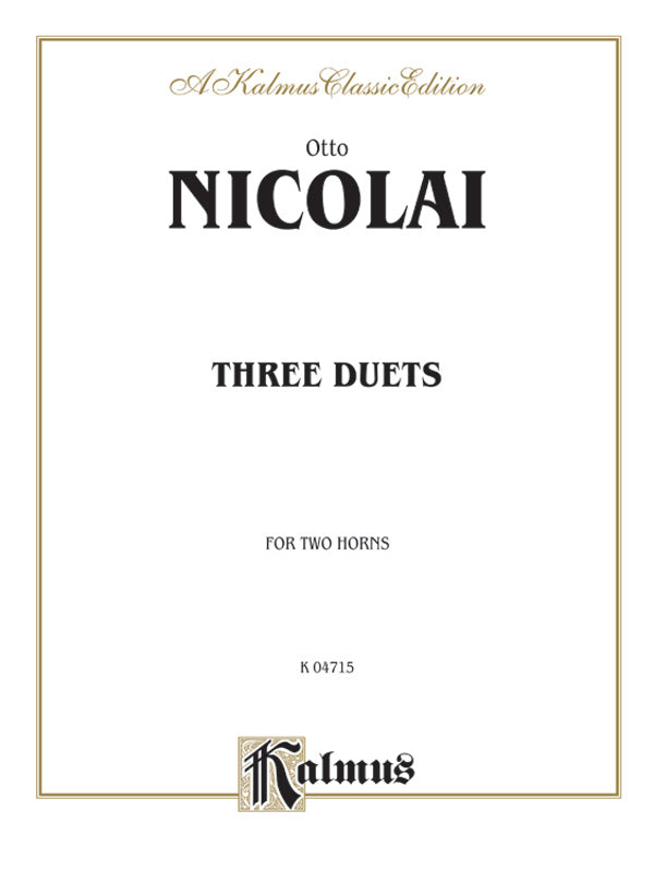Nicolai: Three Duets Sheet Music Preview