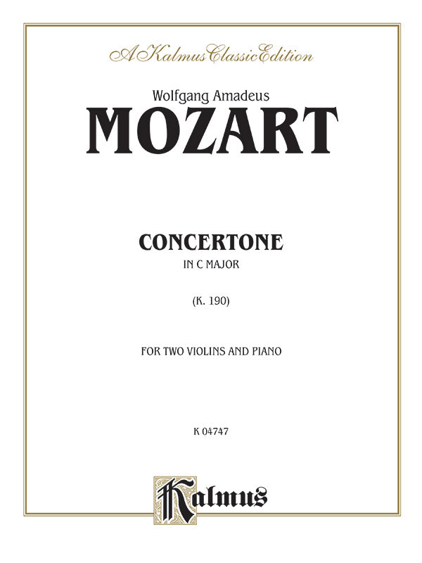 Mozart: Concertone in C Major Sheet Music Preview