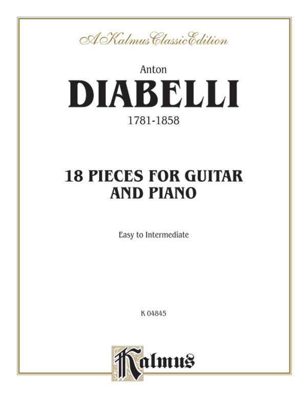 Diabelli: 18 Pieces for Guitar and Piano Sheet Music Preview