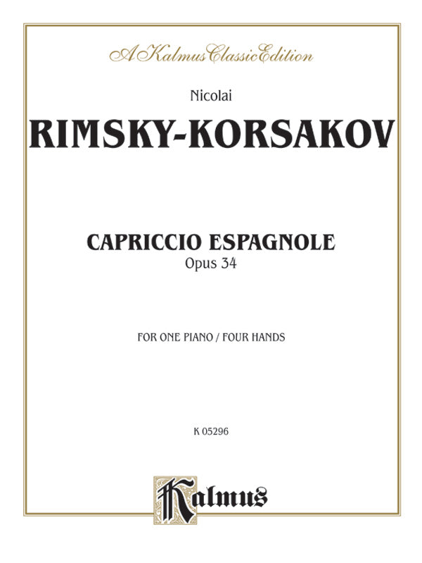 Rimsky-Korsakov: Capriccio Espagnole Piano Duet Sheet Music Preview