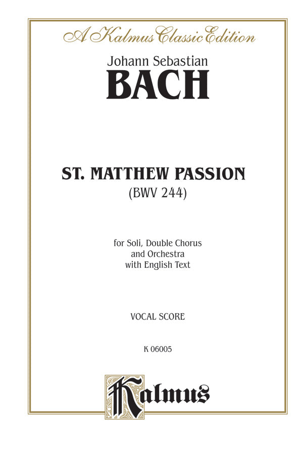 St. Matthew Passion Cover Image