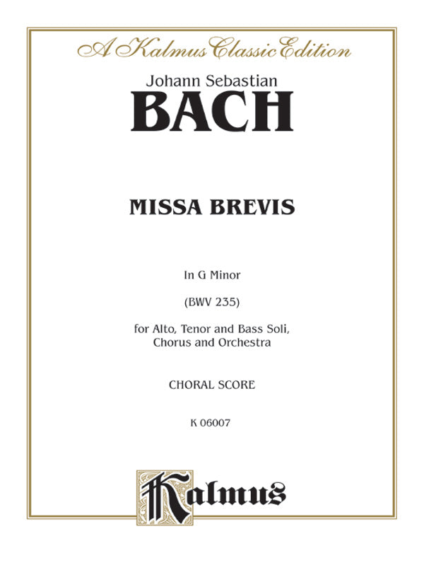 Missa Brevis in G Minor (BWV 235) Cover Image