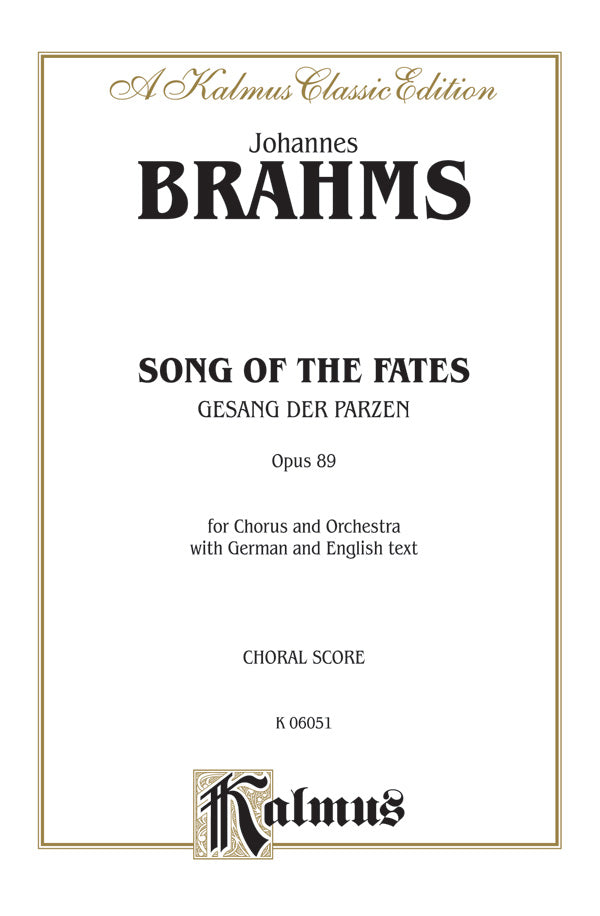 Song of the Fates (Gesang der Parzen), Opus 89 Cover Image
