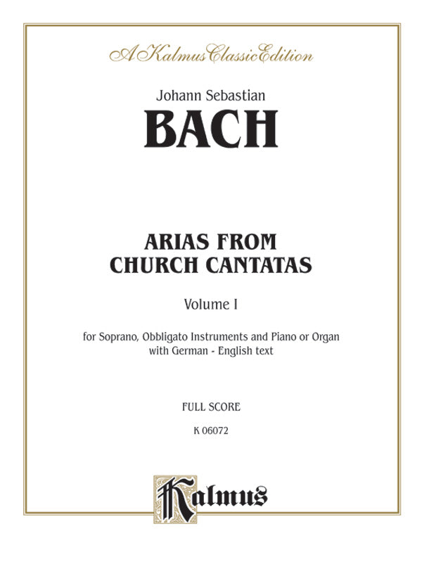 Bach: Soprano Arias from Church Cantatas, Volume I (Sacred) (German/English) Sheet Music Preview