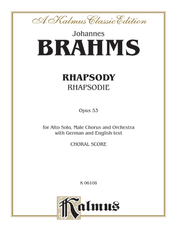 Rhapsody (Rhapsodie), Opus 53 Cover Image