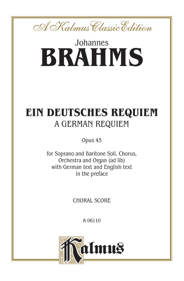 A German Requiem (Ein Deutsches Requiem), Opus 45 Cover Image