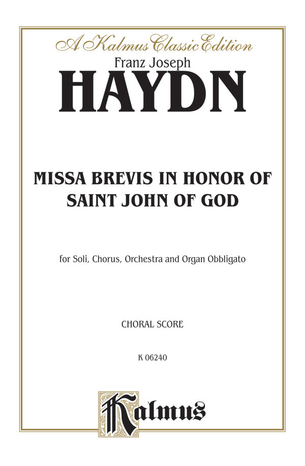 Missa Brevis in B-flat - in Honor of Saint John of God Cover Image