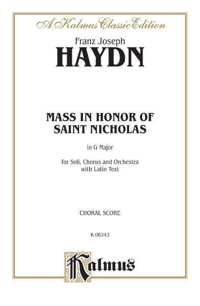 Mass in Honor of Saint Nicholas, in G Major Cover Image