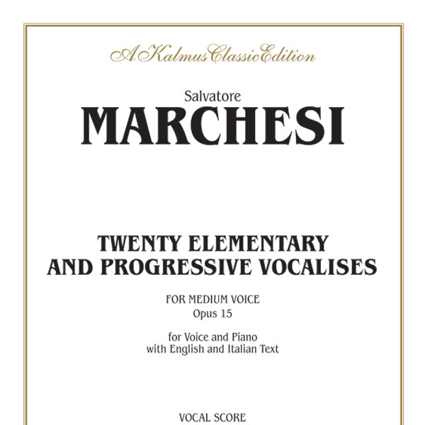 Twenty Elementary and Progressive Vocalises, Opus 15 Cover Image