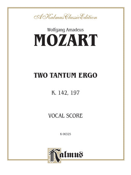 Two Tantum Ergos, K. 142 K. 197 Cover Image