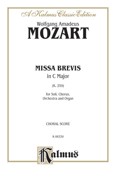 Missa Brevis in C Major, K. 259 Cover Image