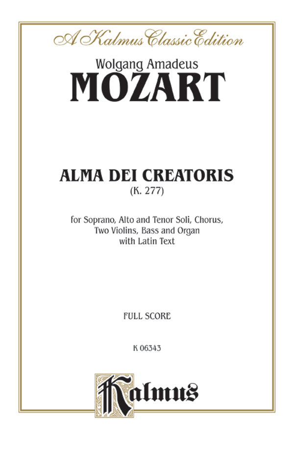 Alma Dei Creatoris, K. 277 Cover Image