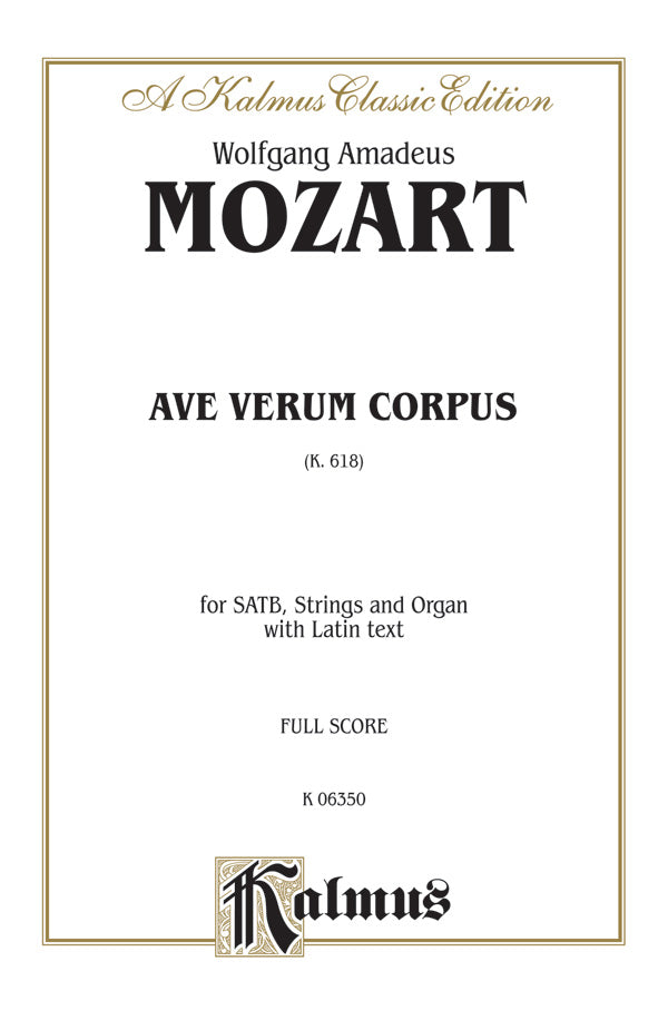 Ave Verum Corpus, K. 618 Sheet Music Preview