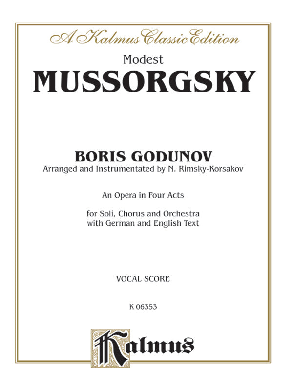 Boris Godunov - An Opera in Four Acts Cover Image