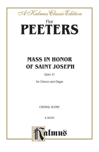 Mass in Honor of Saint Joseph, Opus 21 Cover Image