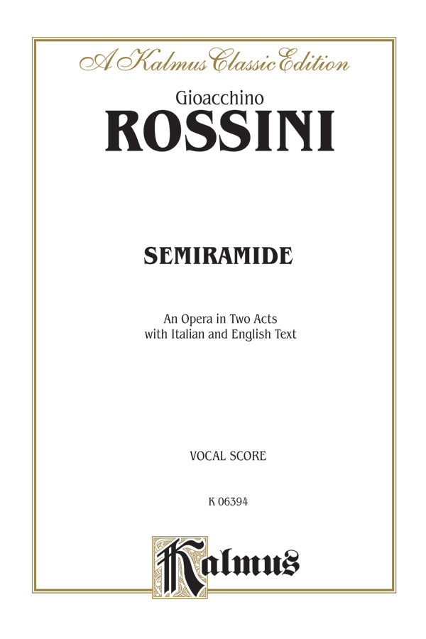 Semiramide - An Opera in Two Acts Cover Image