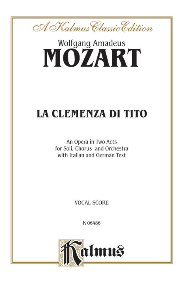 La Clemenza Di Tito - An Opera in Two Acts Cover Image