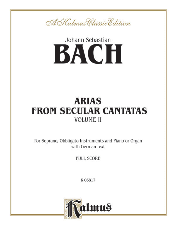Bach: Soprano Arias from Secular Cantatas, Volume II (German) Sheet Music Preview
