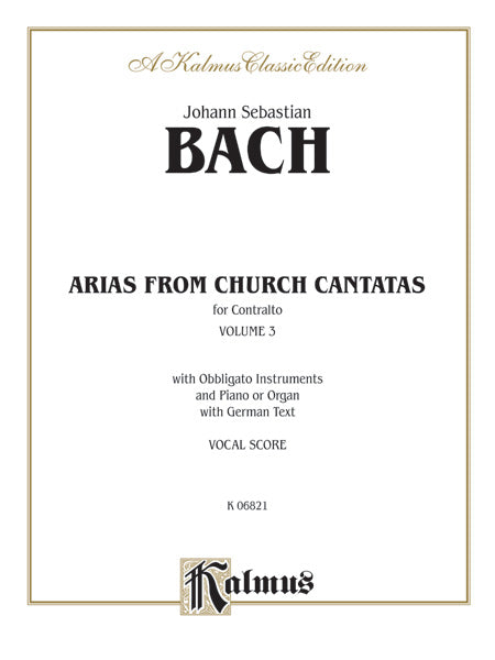 Arias from Church Cantatas, Volume III (6 Sacred) Cover Image