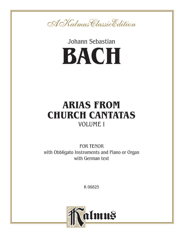 Arias from Church Cantatas, Volume I (12 Arias) Cover Image