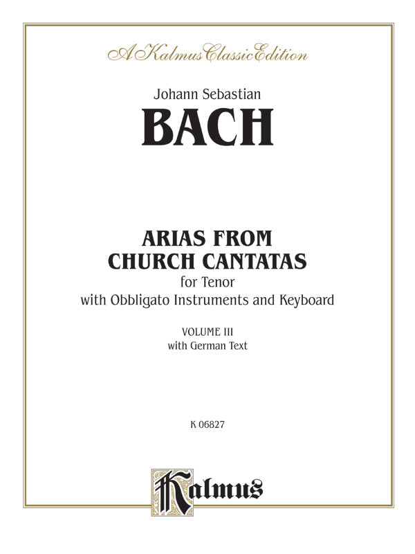 Bach: Tenor Arias, Volume III (German) Sheet Music Preview