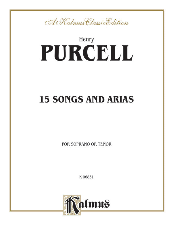 Purcell: Fifteen Songs and Airs for Soprano or Tenor from the Operas and the Odes Sheet Music Preview