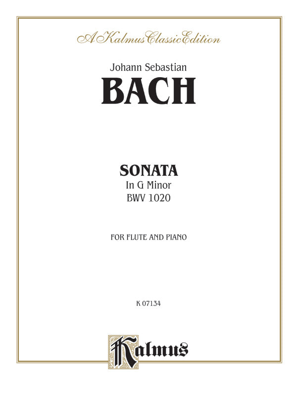 Bach: Sonata in G Minor, BWV 1020 Sheet Music Preview
