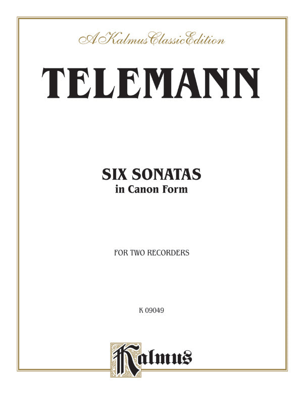 Telemann: Six Sonatas in Canon Form Sheet Music Preview