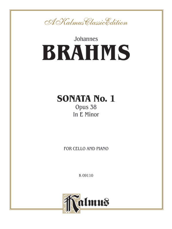 Brahms: Sonata No. 1 in E Minor, Op. 38 Sheet Music Preview
