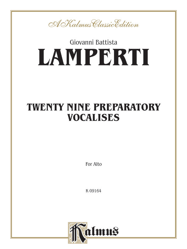 Twenty-Nine Preparatory Vocalises Cover Image