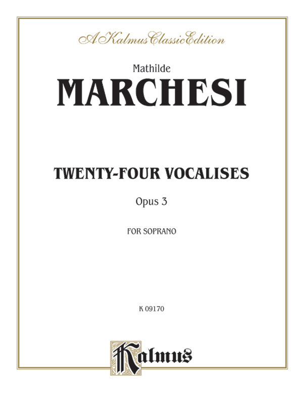 Twenty-four Vocalises for Soprano, Opus 3 Cover Image