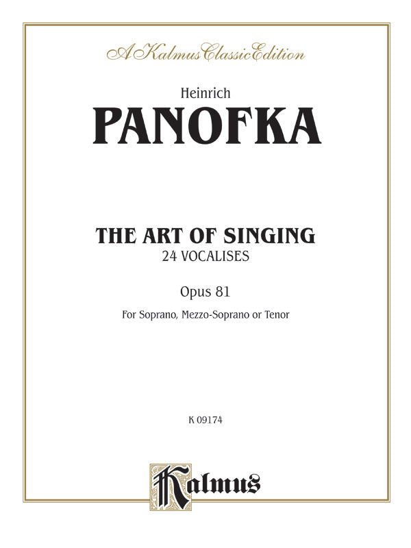 The Art of Singing - 24 Vocalises, Opus 81 Cover Image