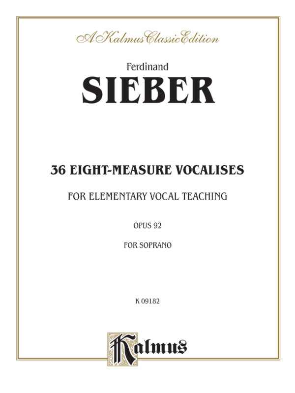 36 Eight-Measure Vocalises for Elementary Teaching, Opus 92 Cover Image