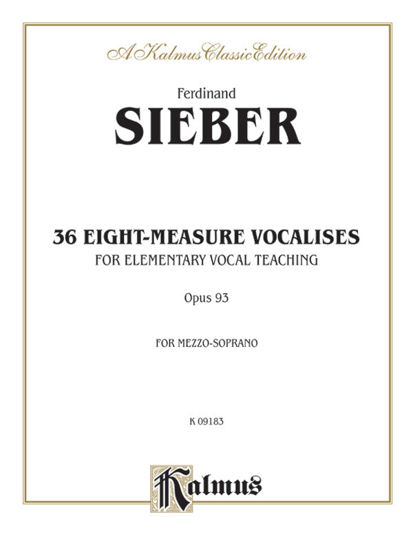 36 Eight-Measure Vocalises for Elementary Teaching, Opus 93 Cover Image