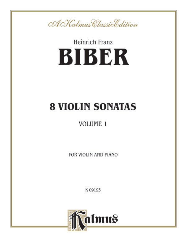 Biber: Eight Violin Sonatas Sheet Music Preview